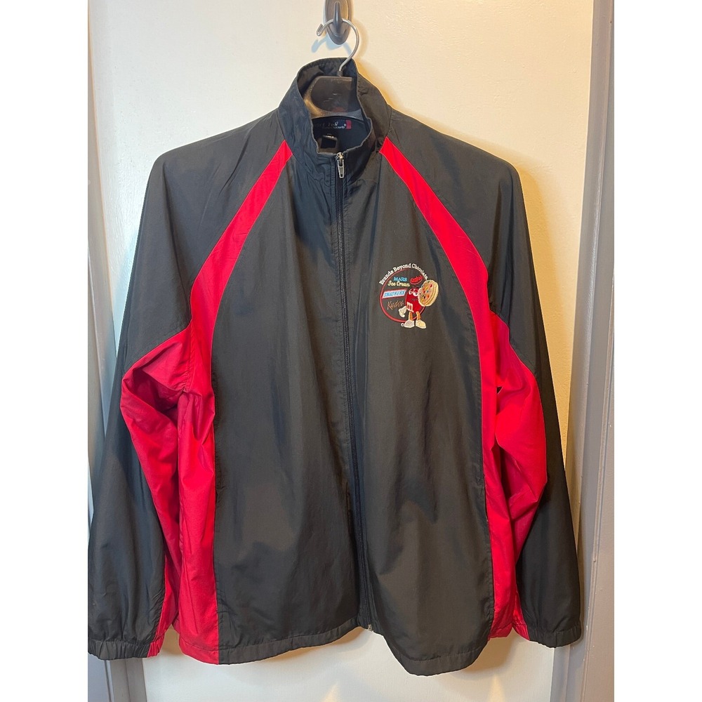 Sport-Tek M&M Brands Beyond Chocolate Windbreaker Jacket Black Red 2XL J712